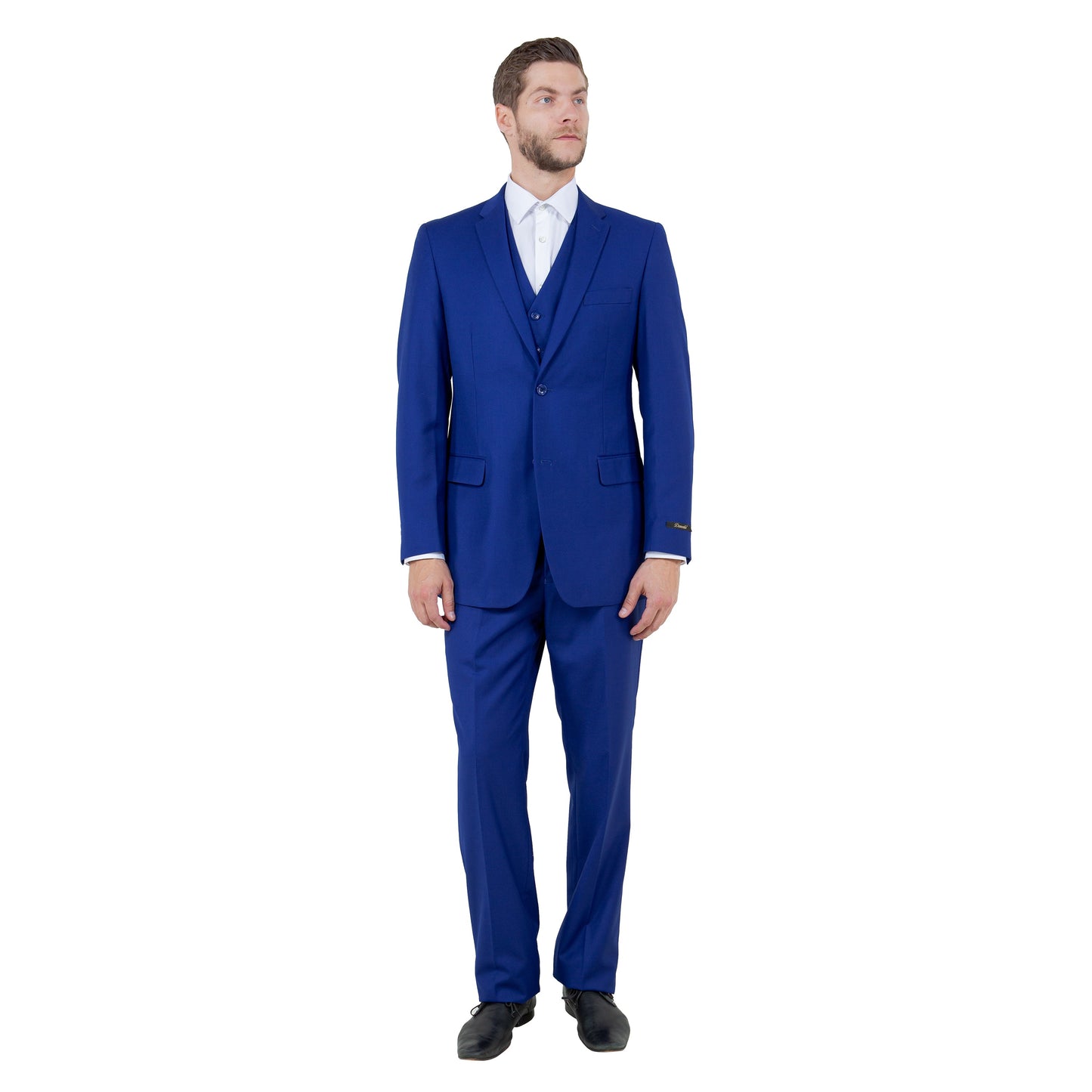 Men's Modern-Fit 3-Piece Suit Set w/ Jacket, Vest and Pants, Royal Blue