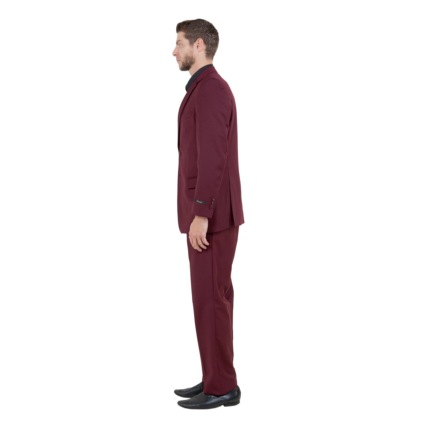 Men's Modern-Fit 3-Piece Suit Set w/ Jacket, Vest and Pants, Burgundy