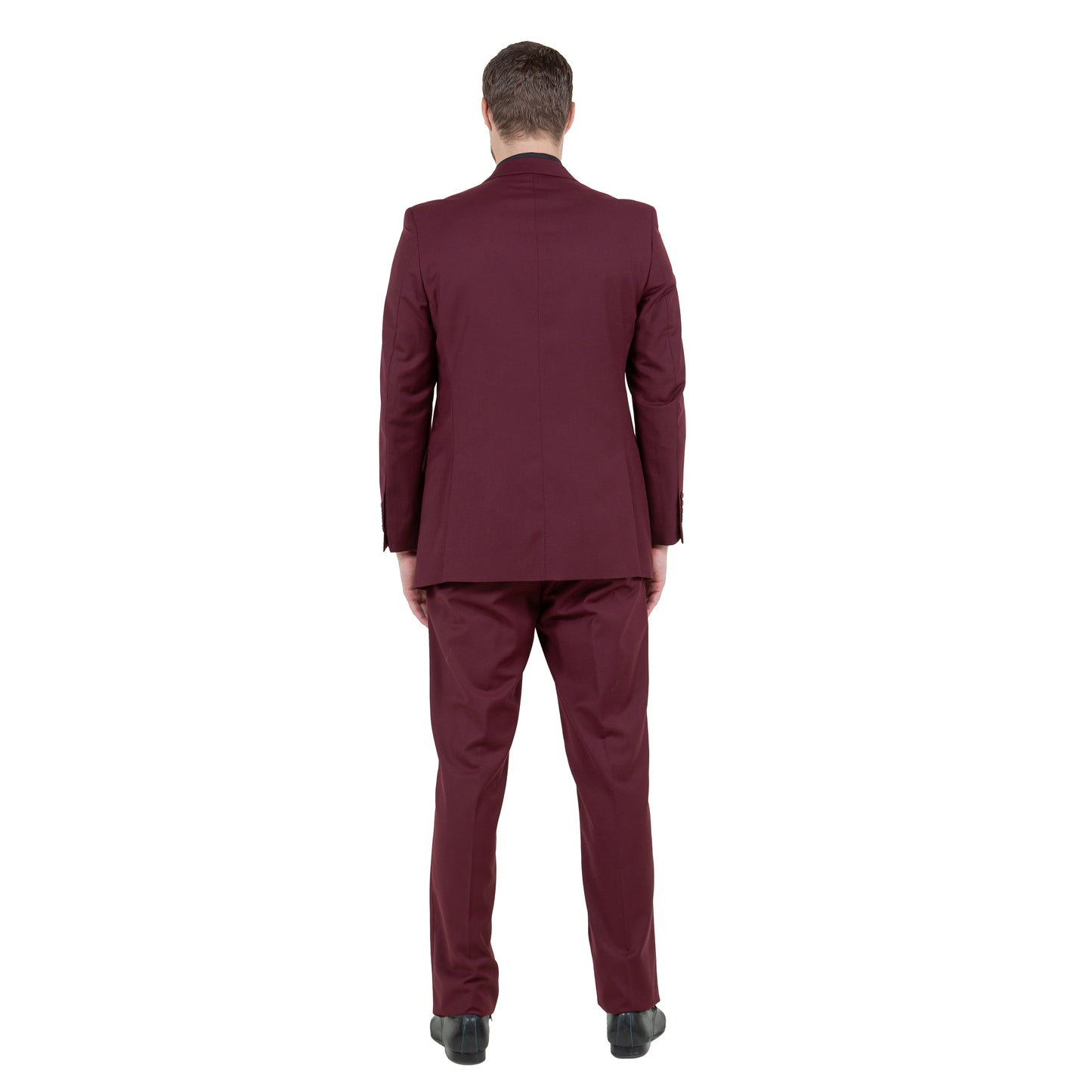 Men's Modern-Fit 3-Piece Suit Set w/ Jacket, Vest and Pants, Burgundy