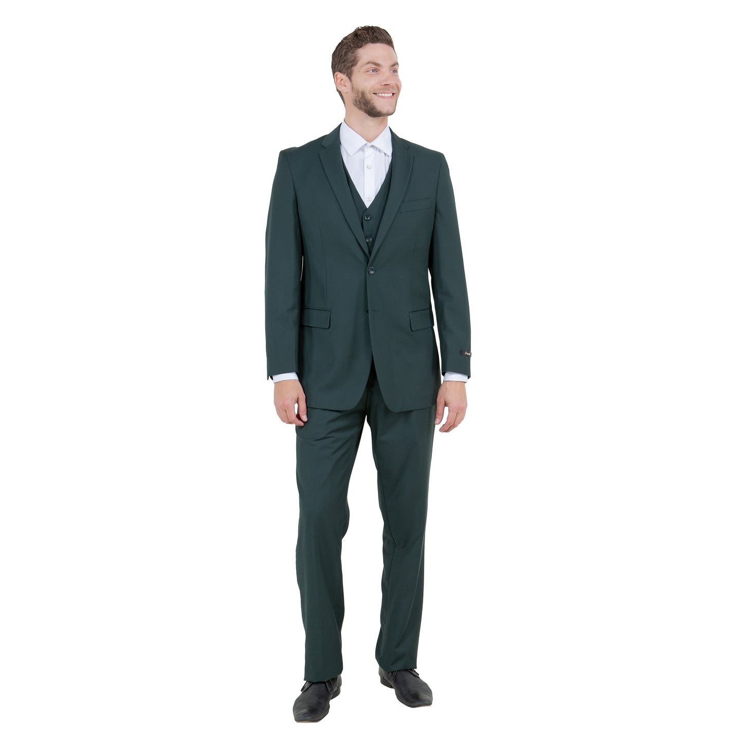 Men's Modern-Fit 3-Piece Suit Set w/ Jacket, Vest and Pants, Green