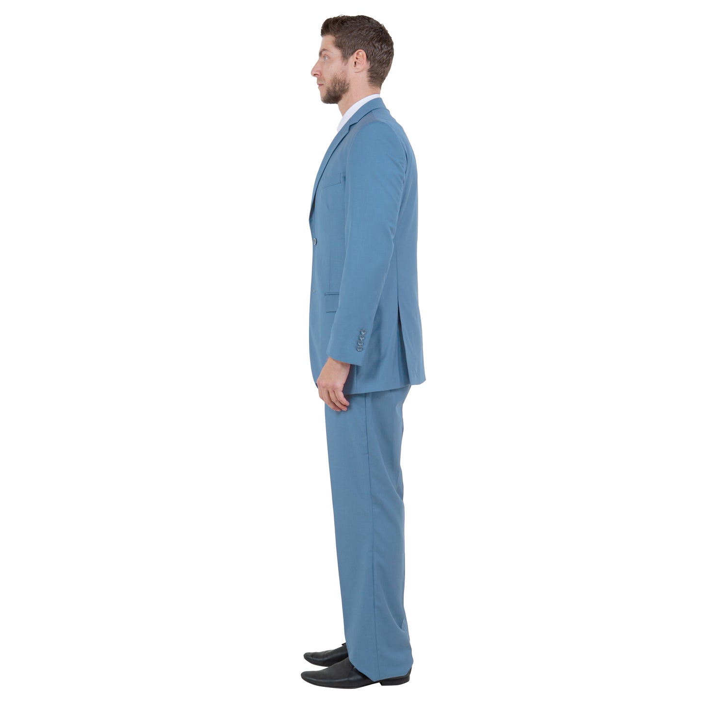 Men's Modern-Fit 3-Piece Suit Set w/ Jacket, Vest and Pants, Dusty Blue