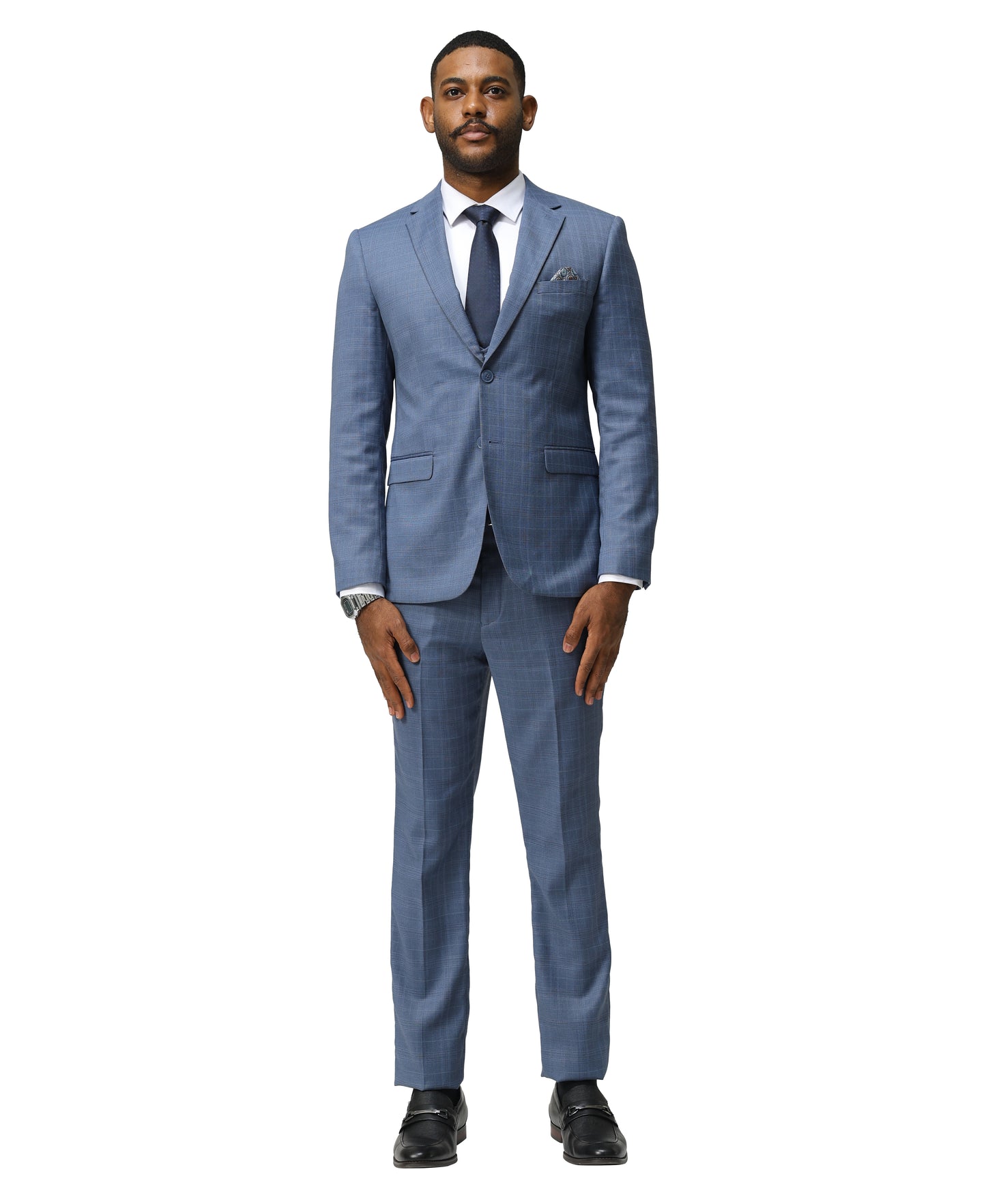 Sean Alexander Men's 3pc Plaid Hybrid-Fit Suit Set