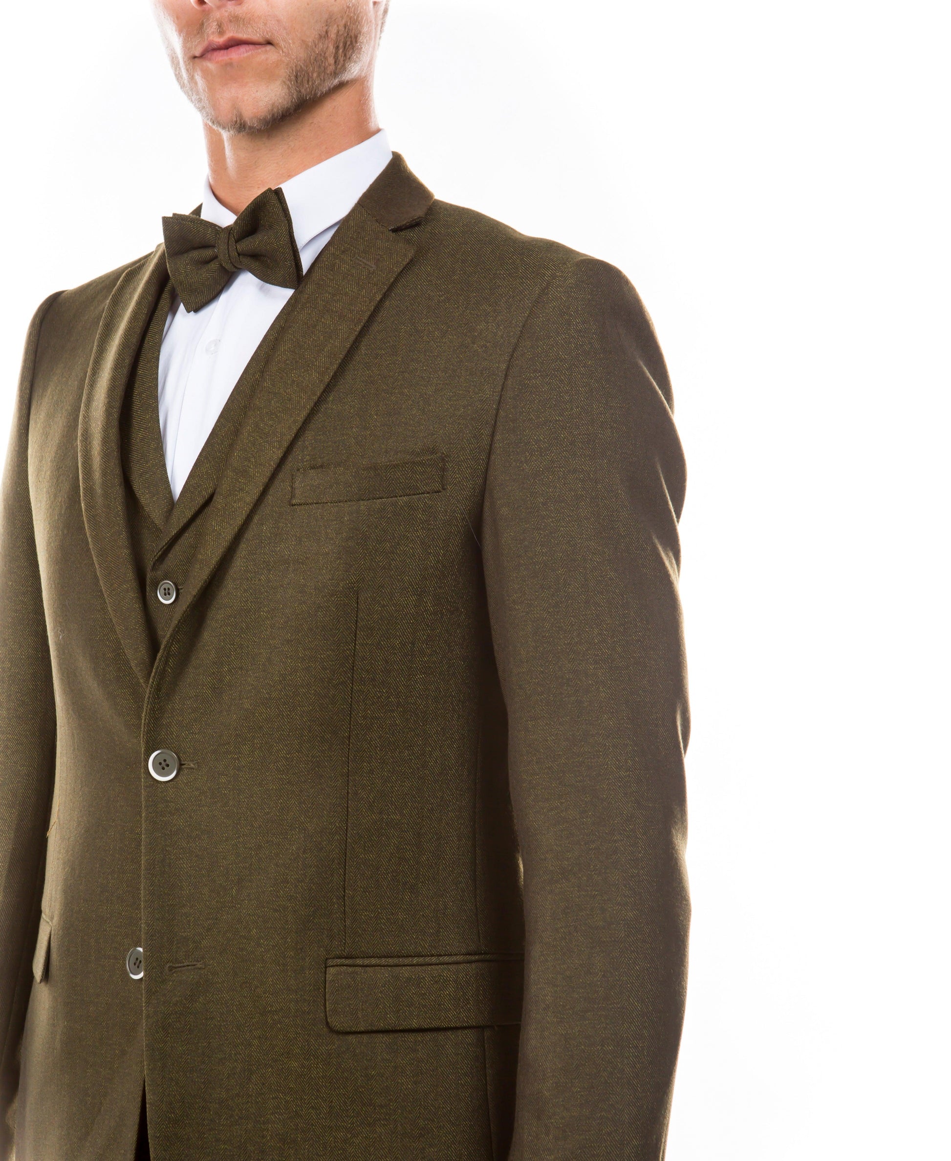 Sean Alexander Hybrid Fit Tweed Suit, Olive - Julinie