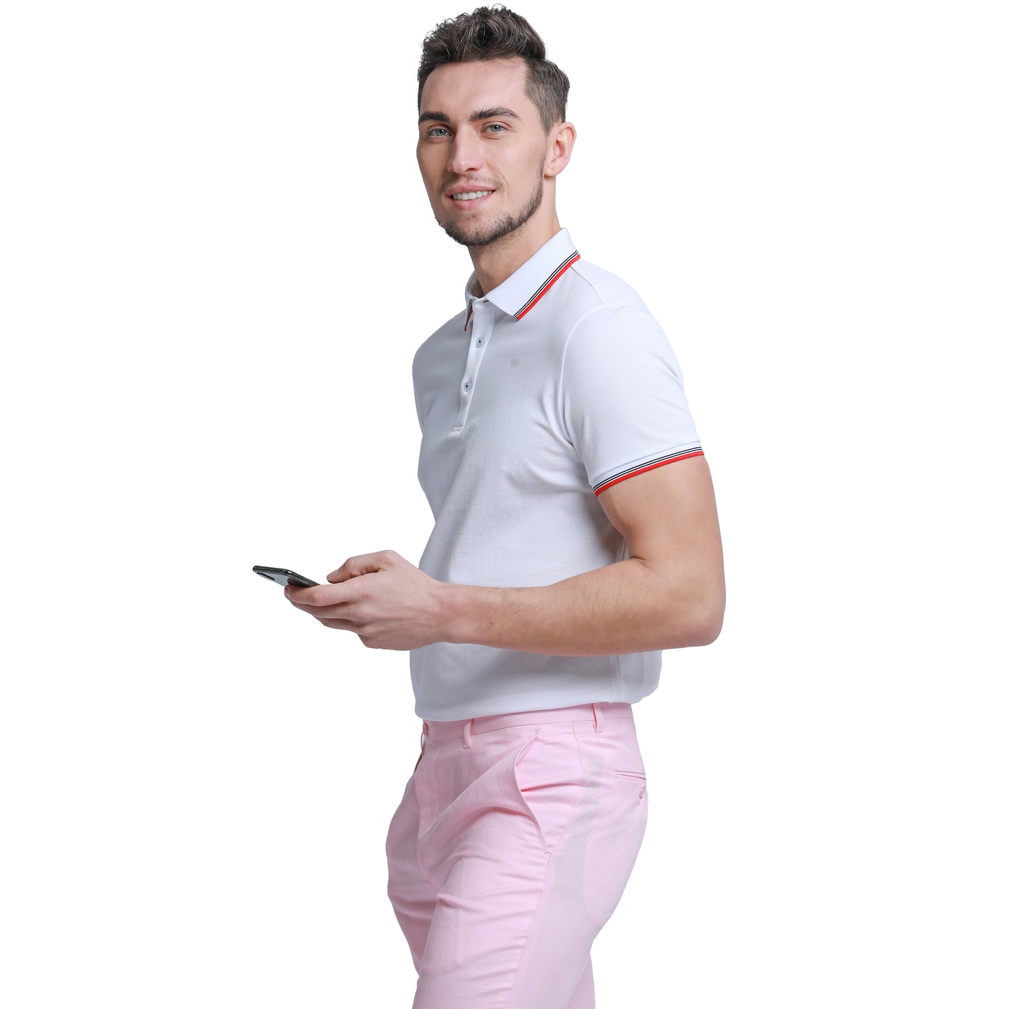 Tazzio Men's Skinny Fit 2pc Linen Suit, Pink