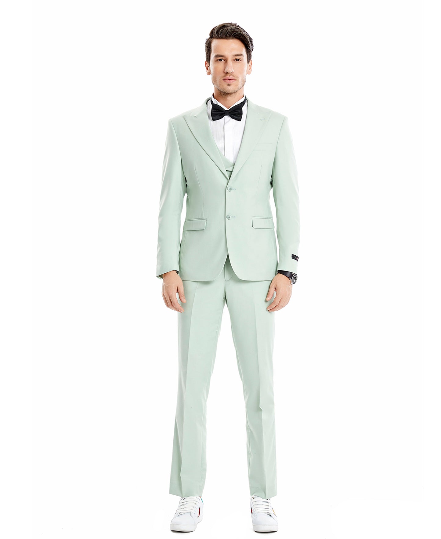 Tazzio Peak Lapel Skinny Suit, Mint
