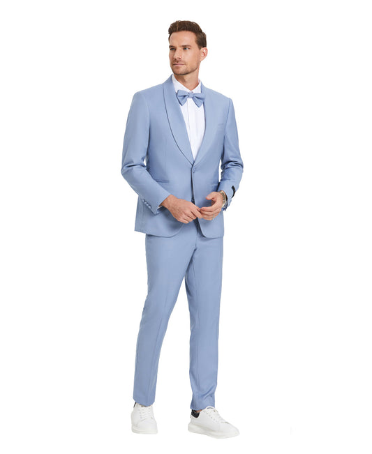 Tazzio Skinny Fit Suit Shawl Collar, Beau Blue