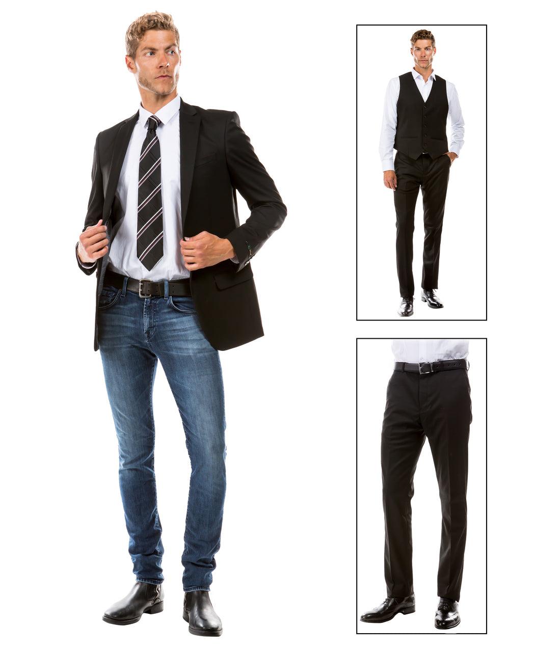 A picture of a potential 3-Piece suit from the Suits & Separates Collection By Zegarie (brand). Pants, Jacket, and Vest.