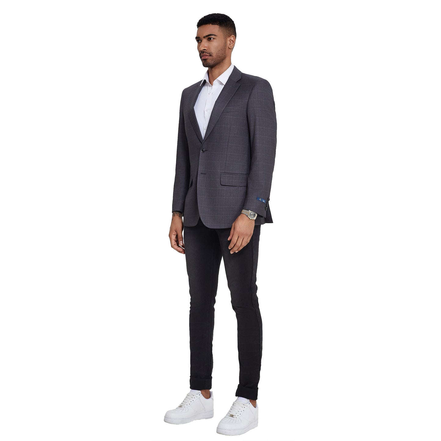 Men's Tailored-Fit Windowpane Sport Coat Only