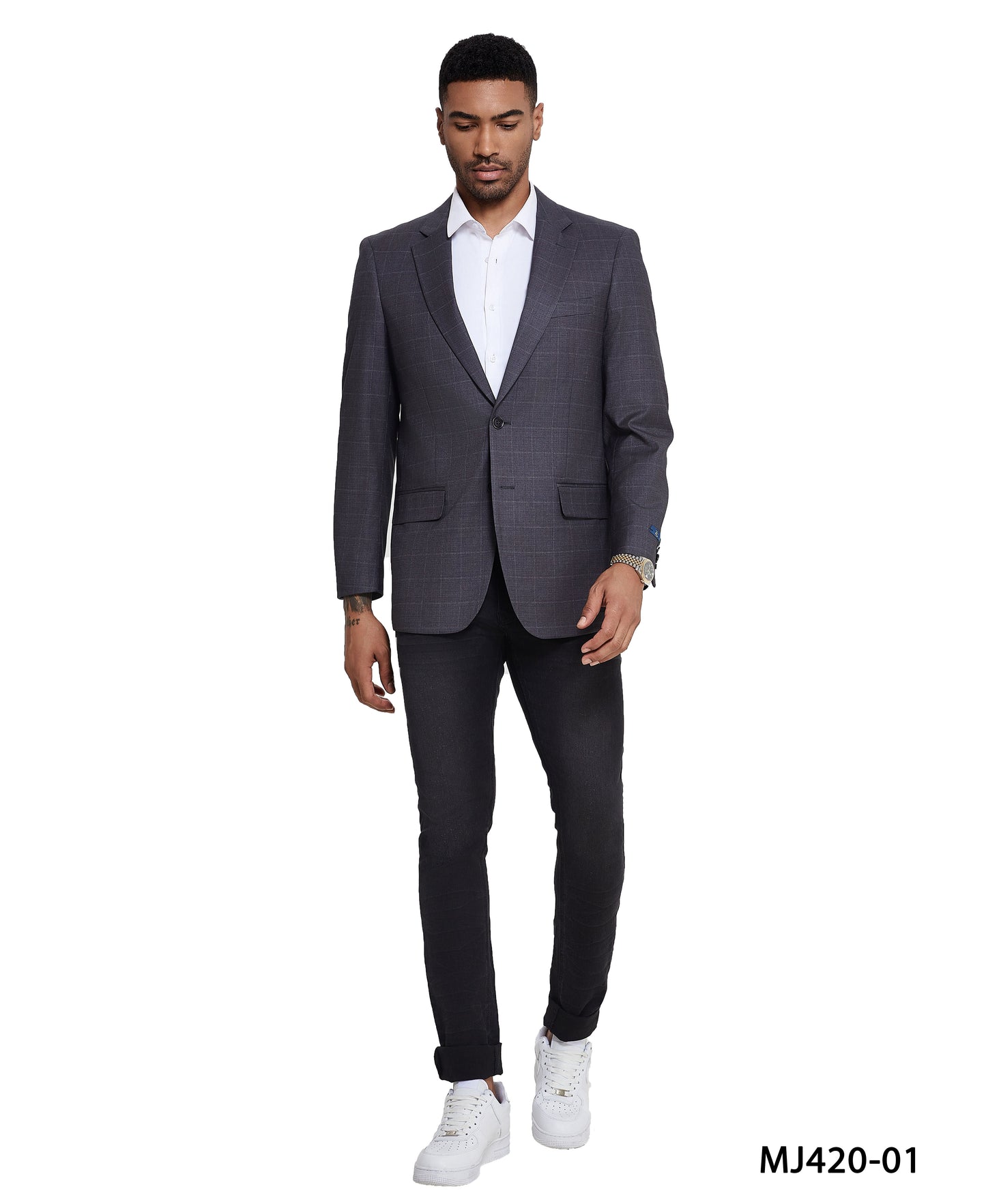 Men's Tailored-Fit Windowpane Sport Coat Only
