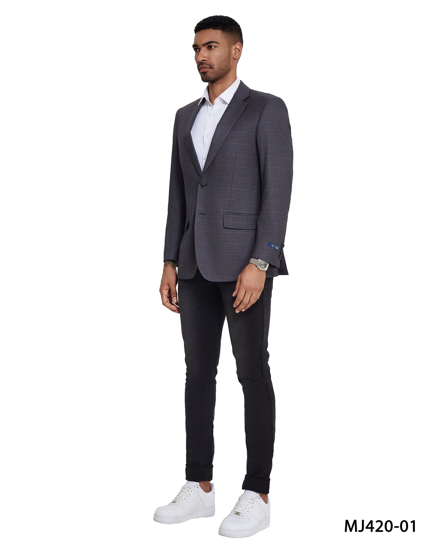 Men's Tailored-Fit Windowpane Sport Coat Only