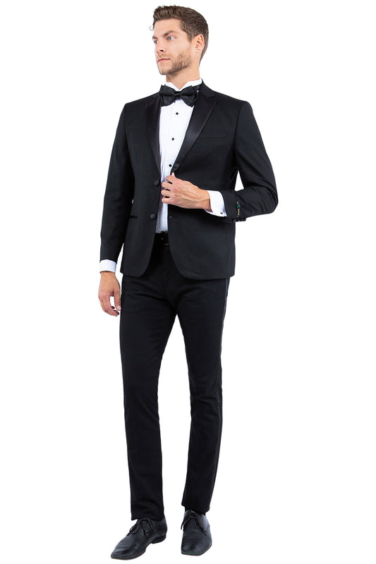Zegarie Slim Fit Tuxedo Separates Jacket, Black w/ Satin Notch Lapel