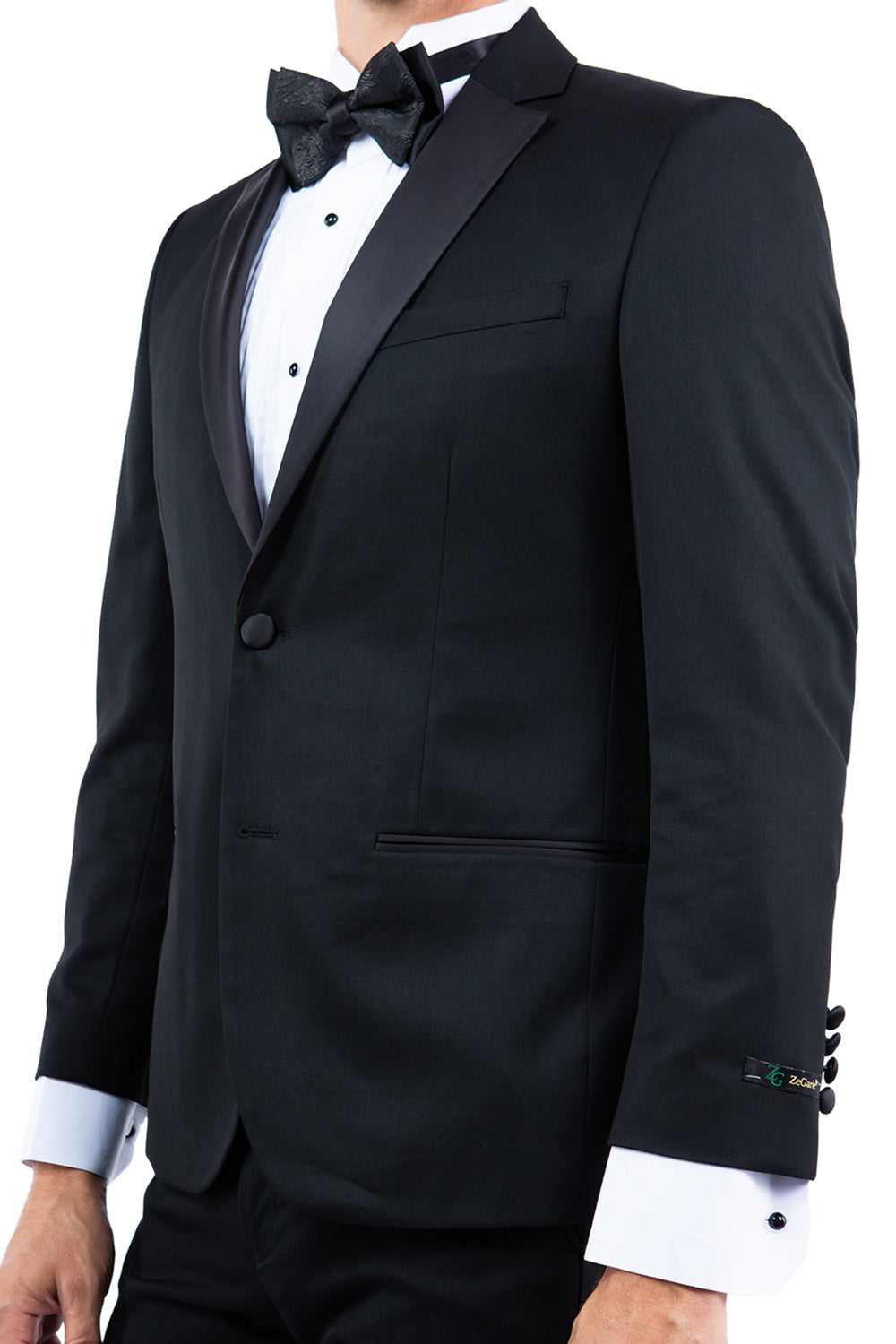 Zegarie Slim Fit Tuxedo Separates Jacket, Black w/ Satin Notch Lapel
