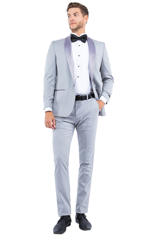 Zegarie Slim Fit Tuxedo Separates Jacket, Light Grey w/ Satin Shawl Collar
