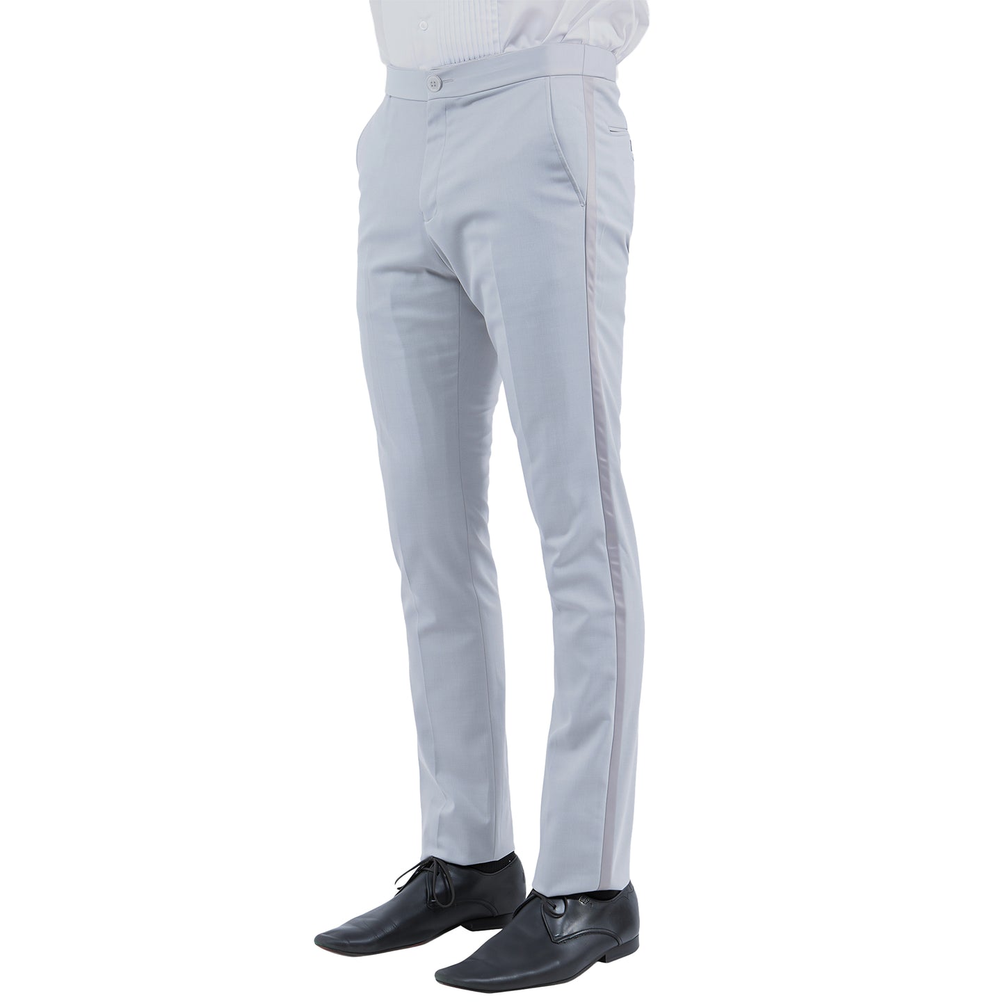 Zegarie Tailored Fit Tuxedo Separates Pants, Grey w/ Satin Trim