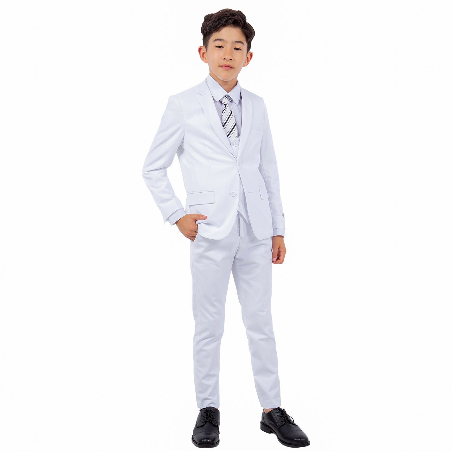 Stacy Adams Boy's 5pc Suit Set, White