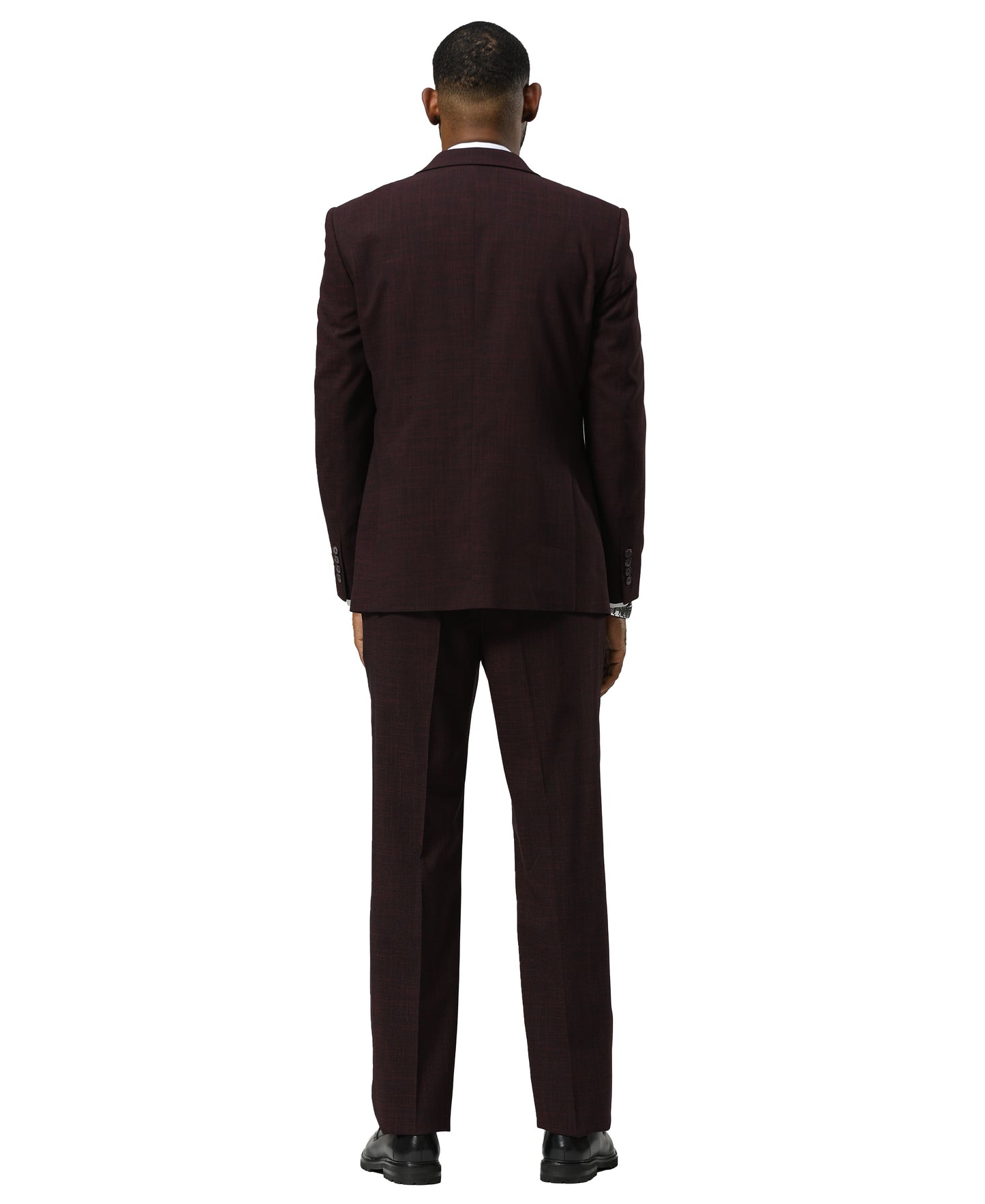 Stacy Adams Men's Suit Tattersall Pattern, Burgundy