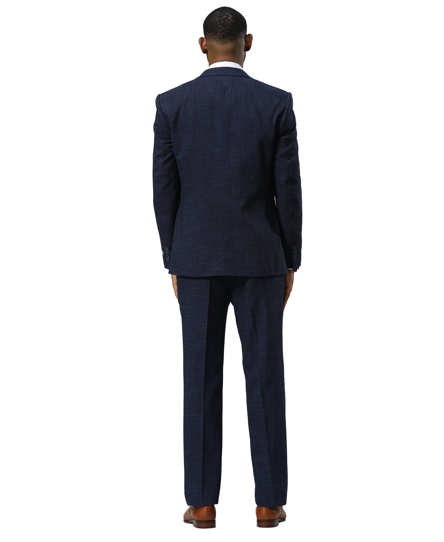 Stacy Adams Men's Suit Tattersall Pattern, Dark Navy