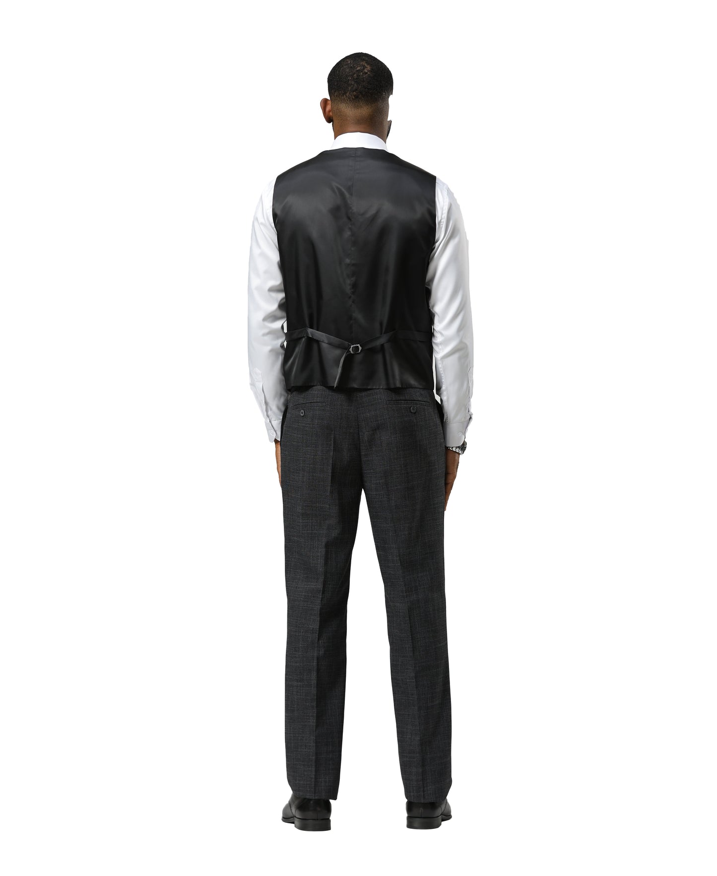 Stacy Adams Men's Suit Tattersall Pattern, Charcoal