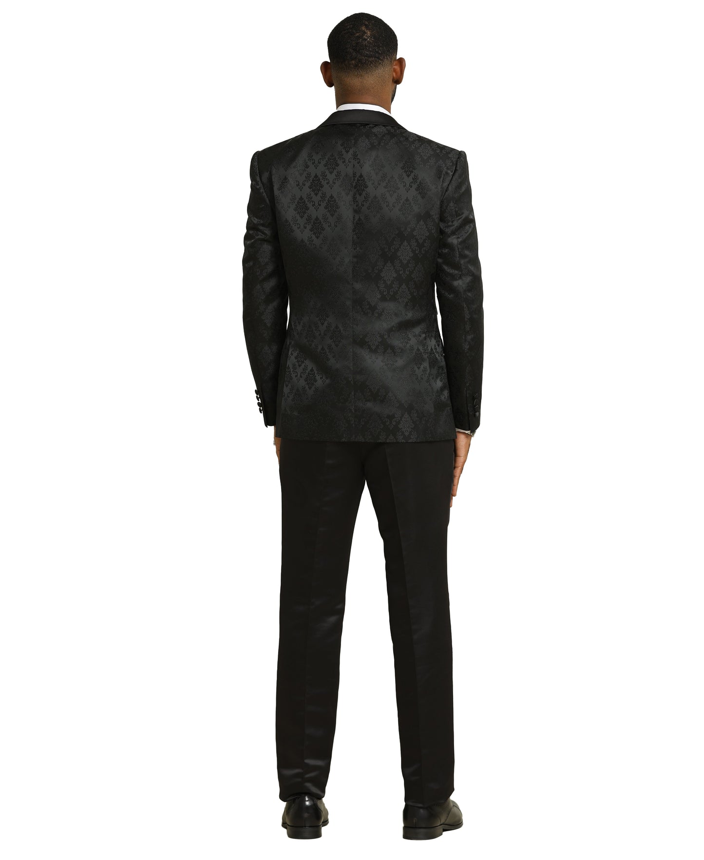 Stacy Adams Men's Paisley 3pc Tuxedo Set, Black