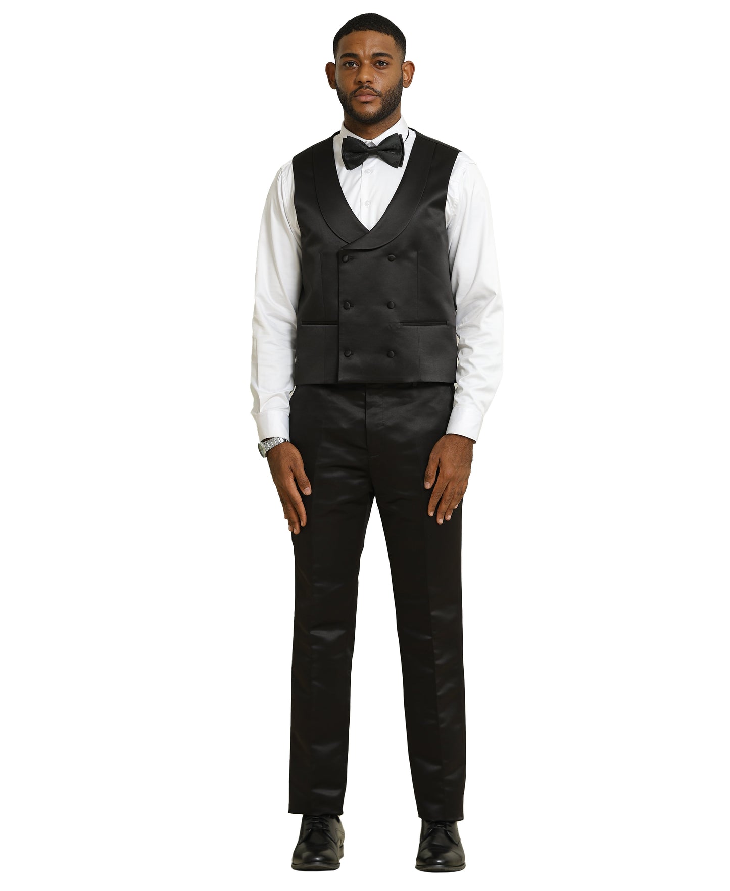 Stacy Adams Men's Paisley 3pc Tuxedo Set, Black
