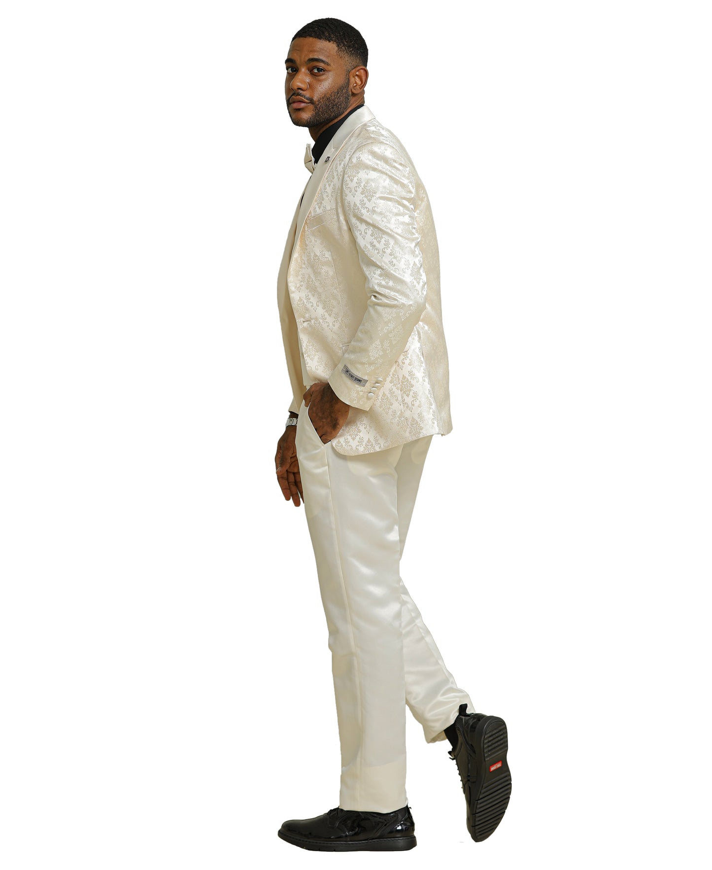 Stacy Adams Men's Paisley 3pc Tuxedo Set, Ivory