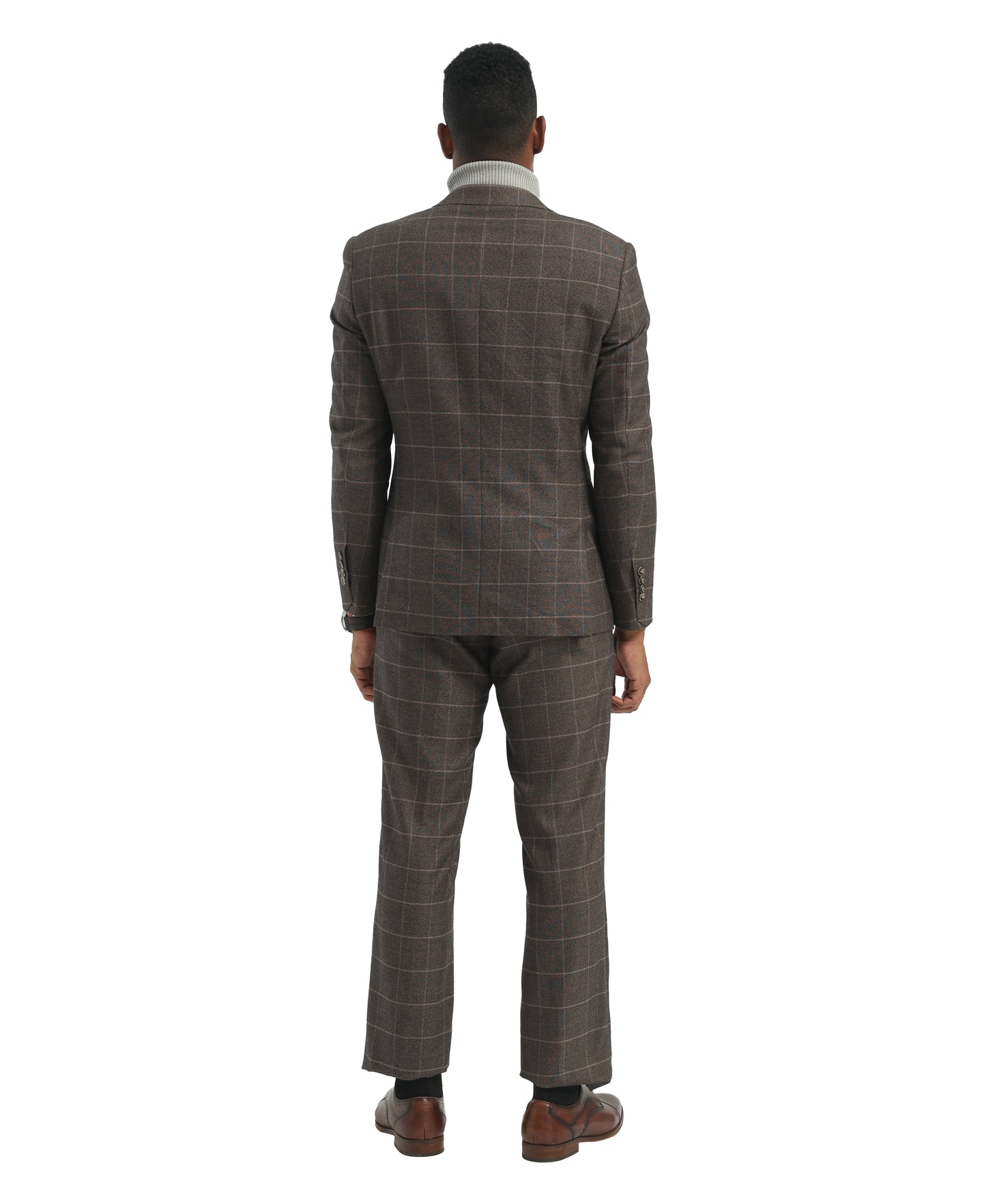 Stacy Adams Hybrid Fit Windowpane Double Breasted Suit