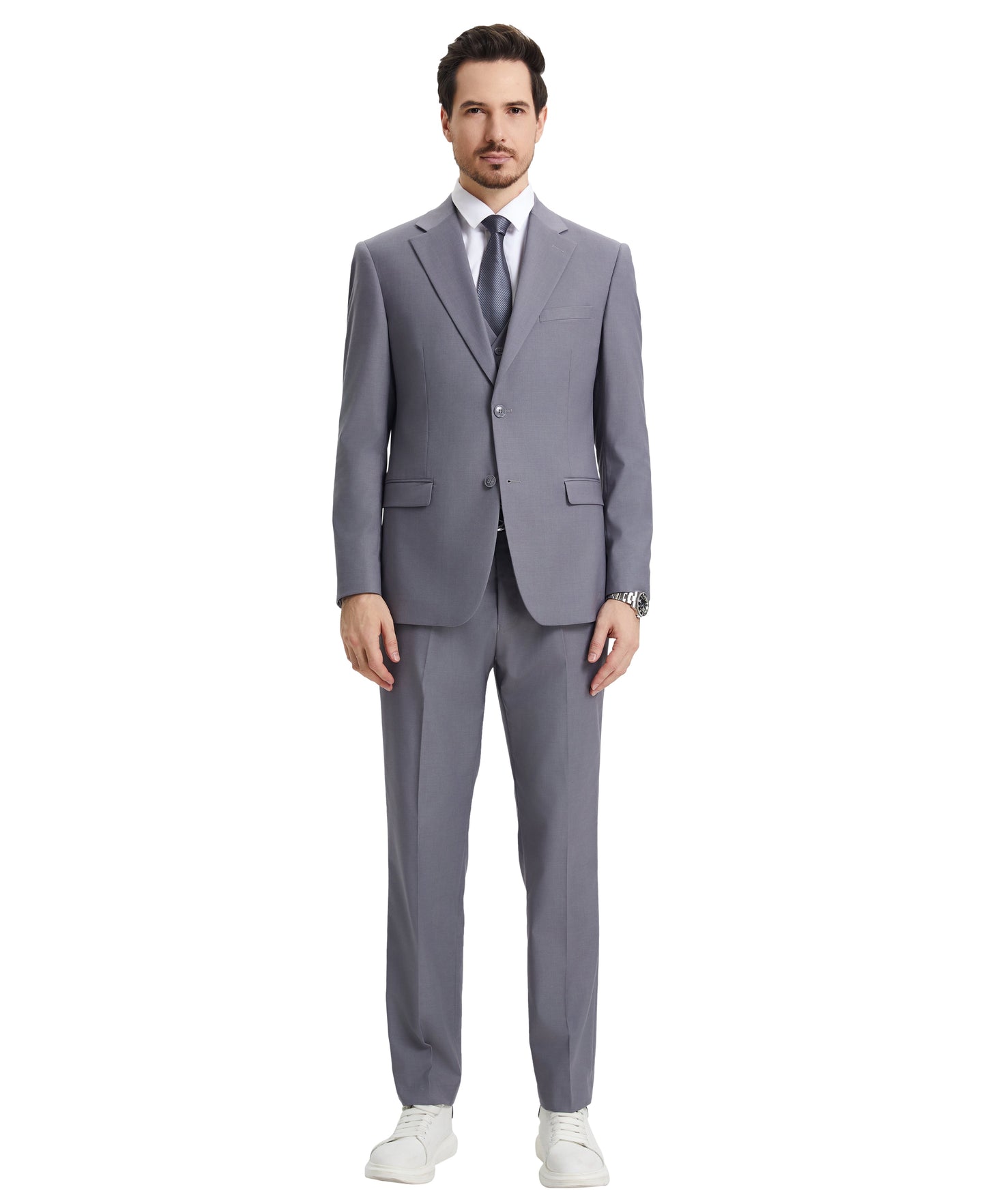 Stacy Adams Hybrid-Fit Vested Suit, Grey
