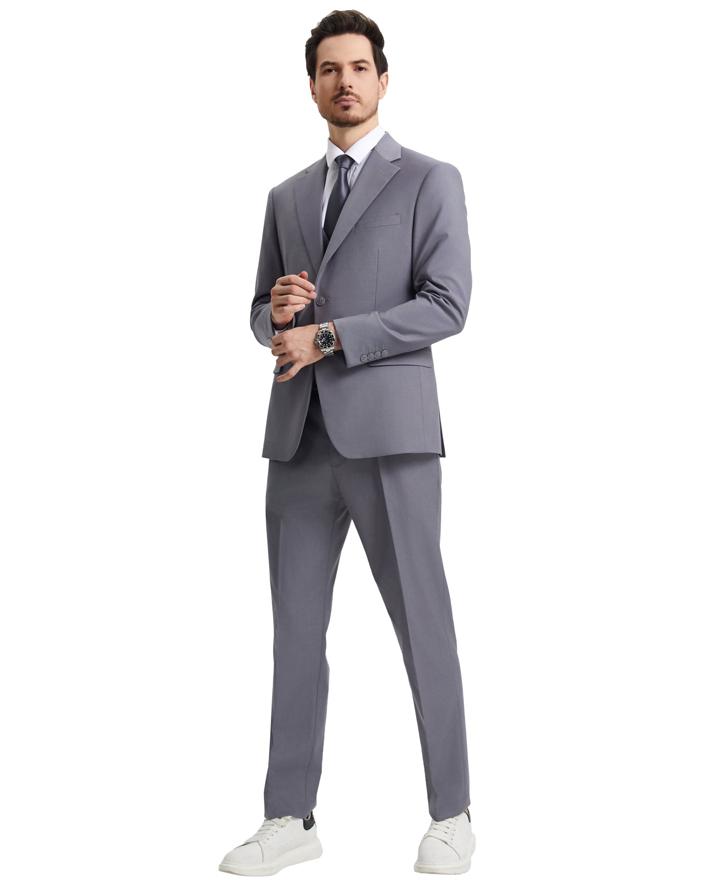 Stacy Adams Hybrid-Fit Vested Suit, Grey