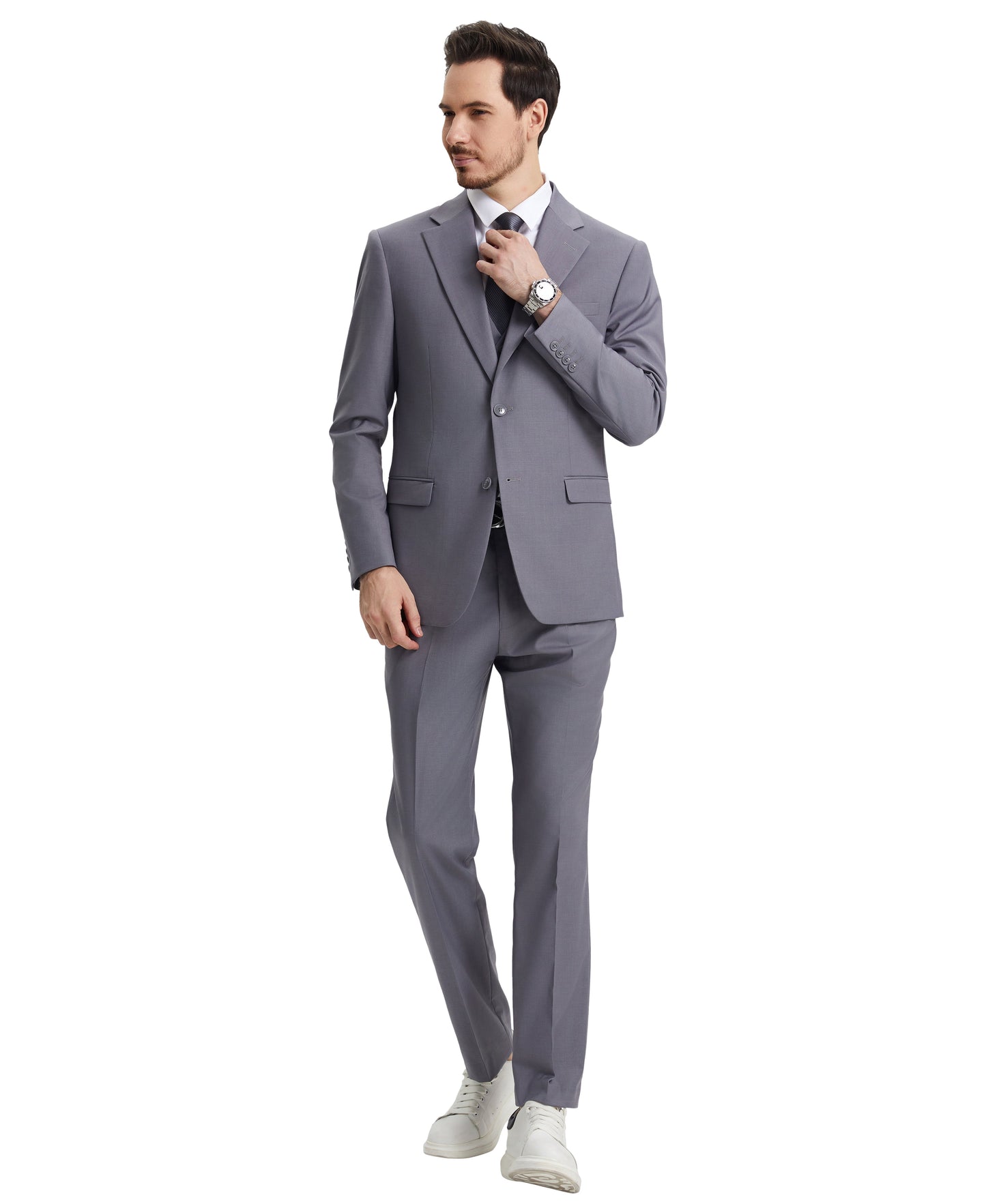 Stacy Adams Hybrid-Fit Vested Suit, Grey