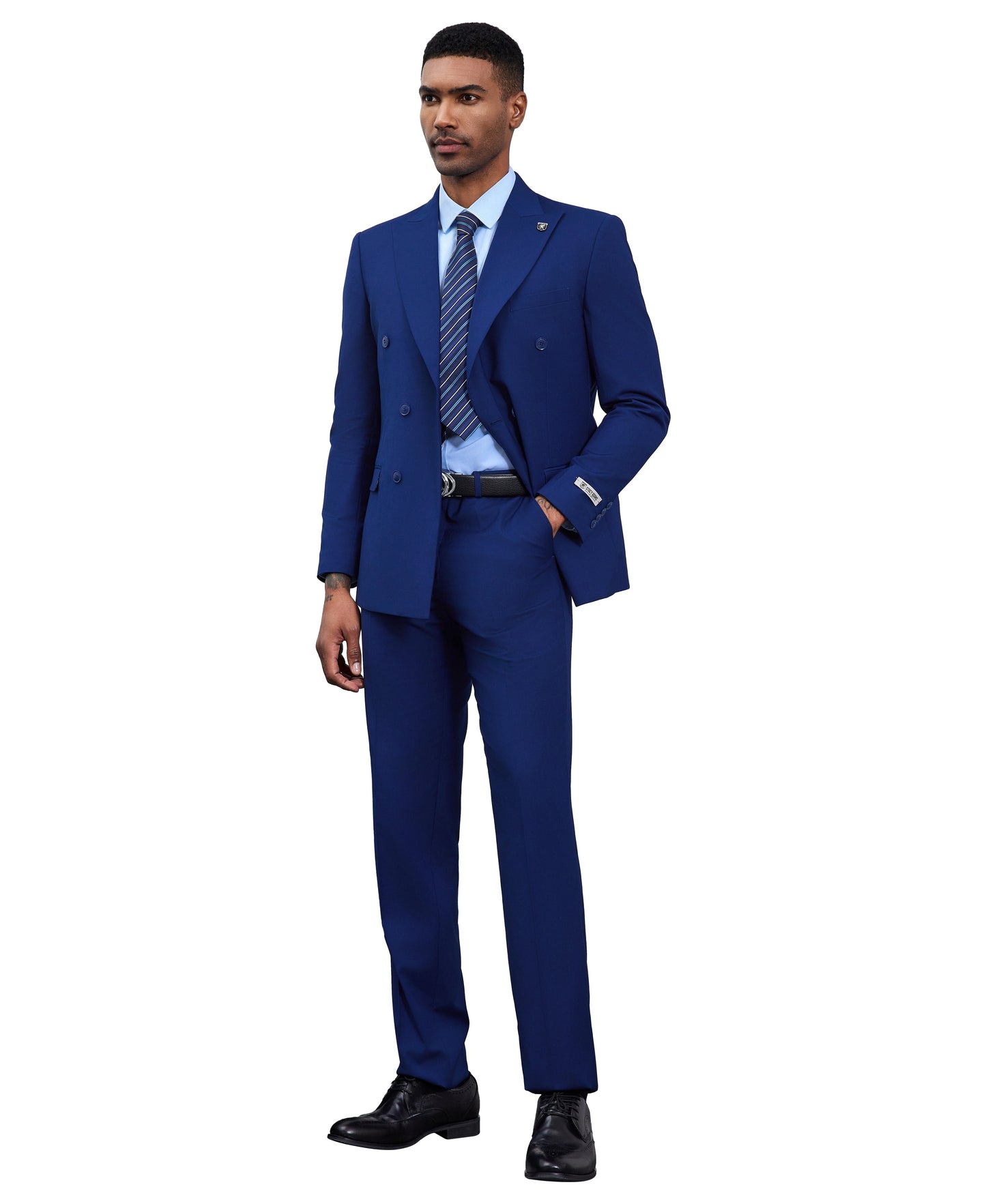 Stacy Adams Double Breasted 2-Piece Suit, Blue
