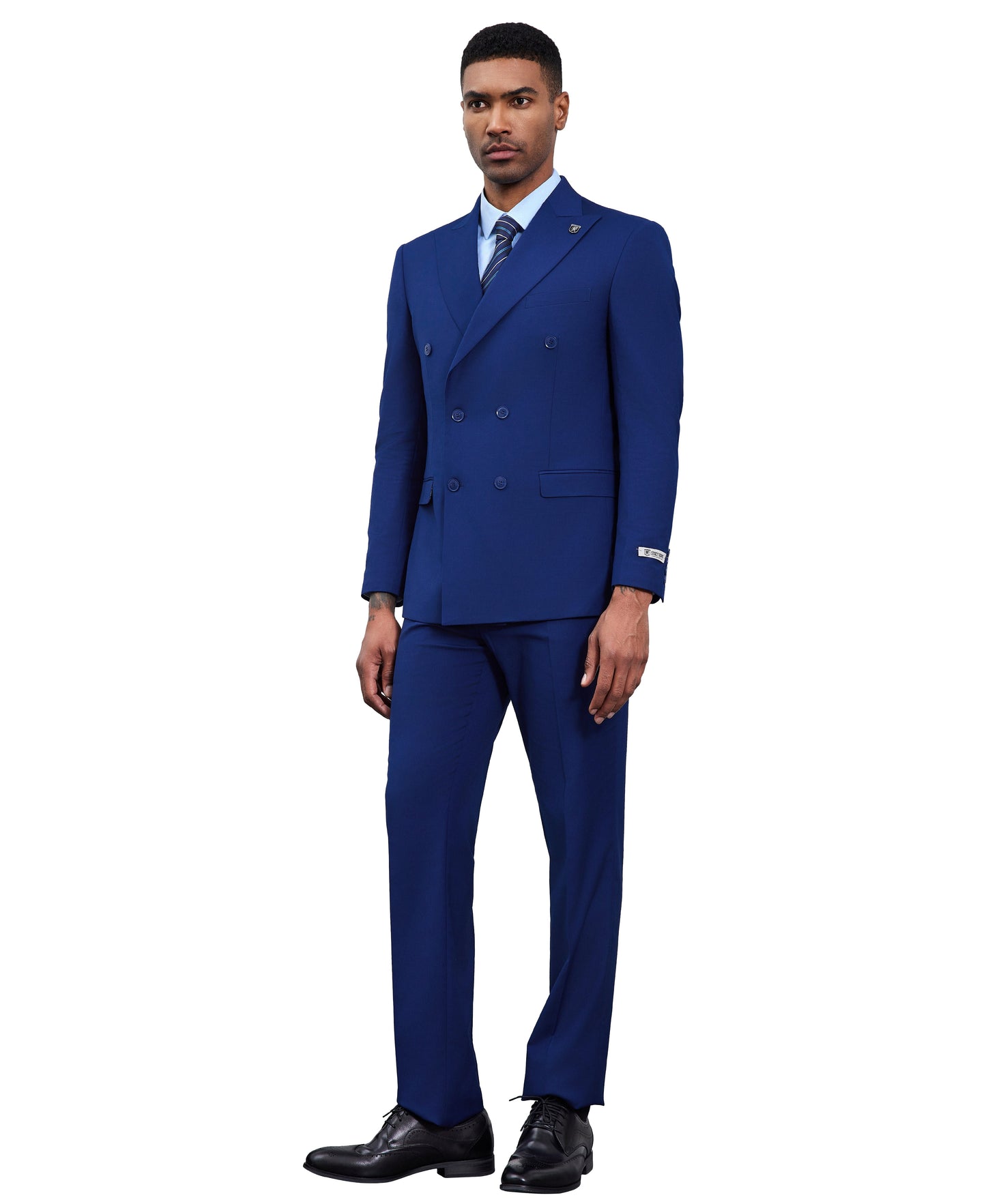 Stacy Adams Double Breasted 2-Piece Suit, Blue