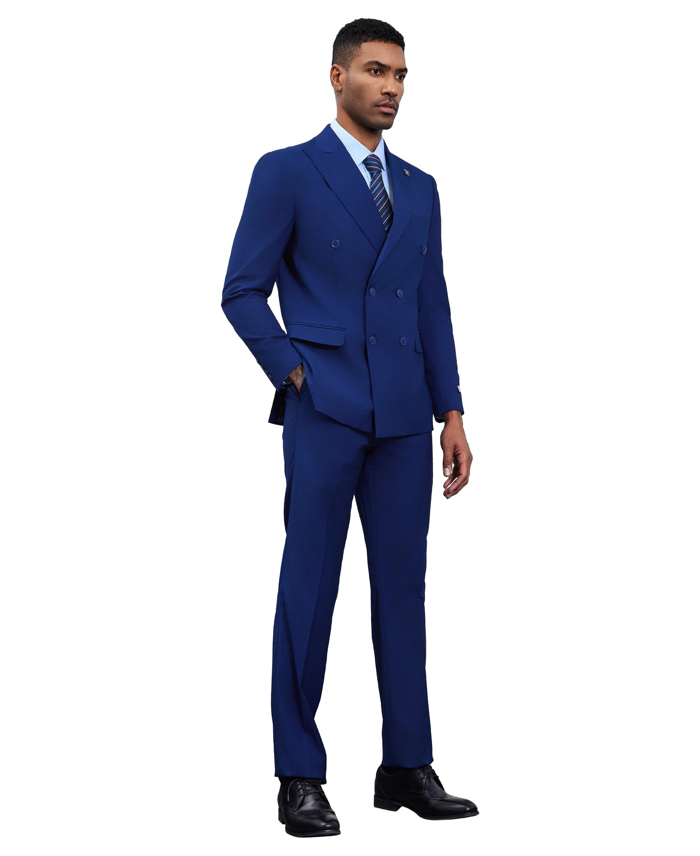 Stacy Adams Double Breasted 2-Piece Suit, Blue