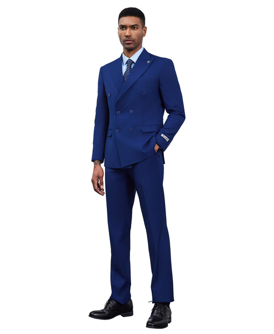 Stacy Adams Double Breasted 2-Piece Suit, Blue