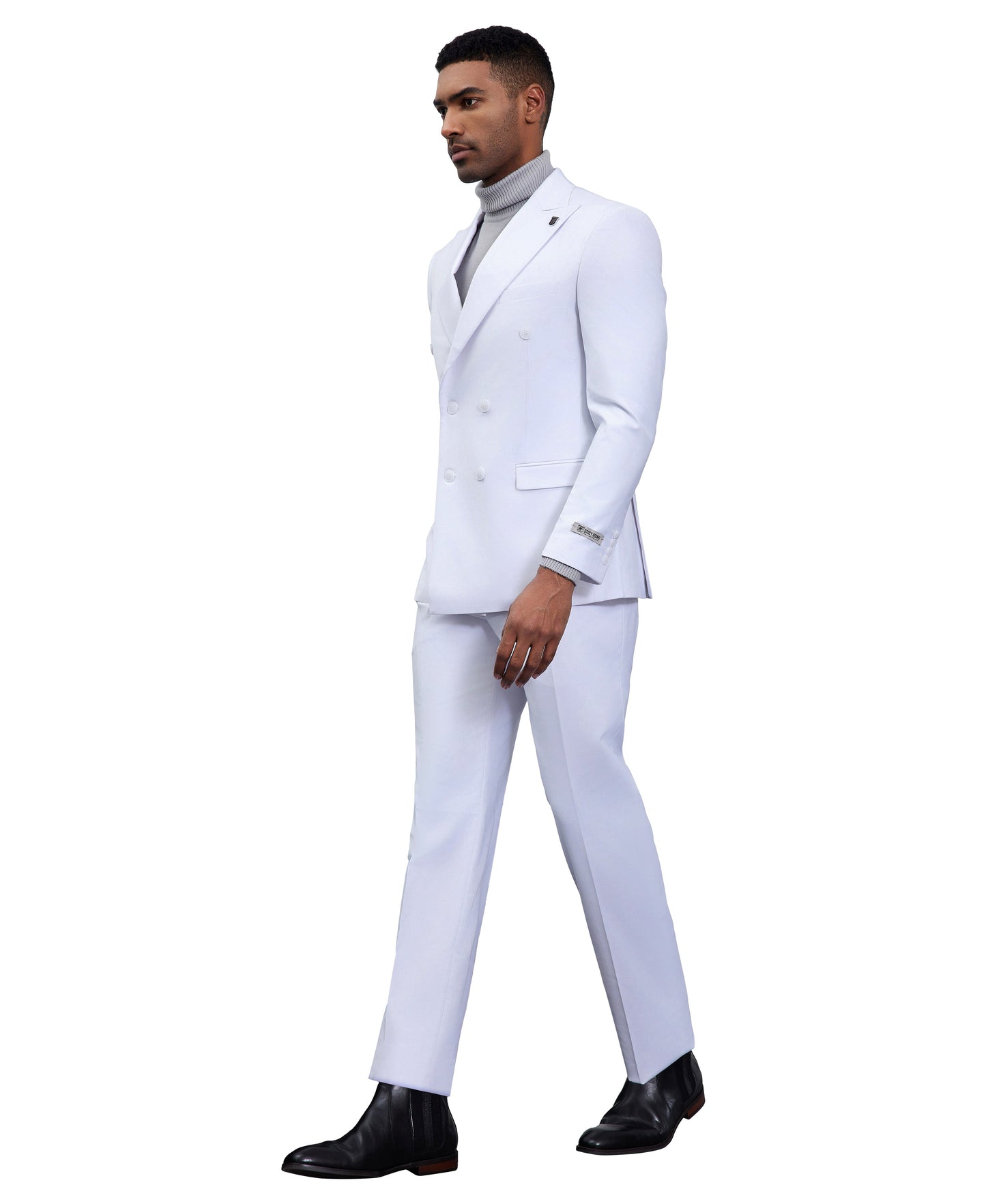 Stacy Adams Double Breasted 2-Piece Suit, White