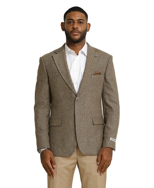 Stacy Adams Tweed Jacket Only, Tan