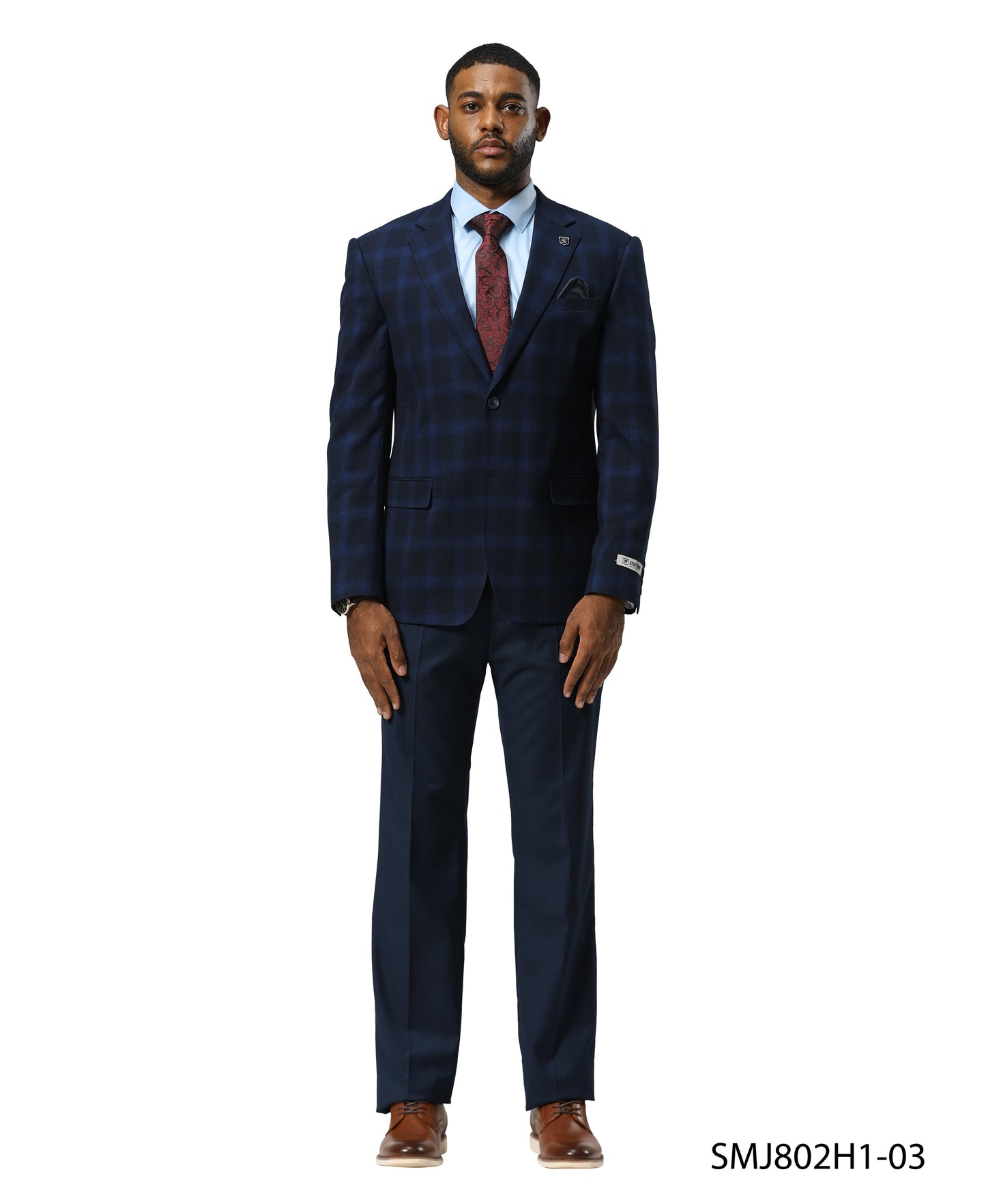 Stacy Adams Plaid Jacket Only, Blue