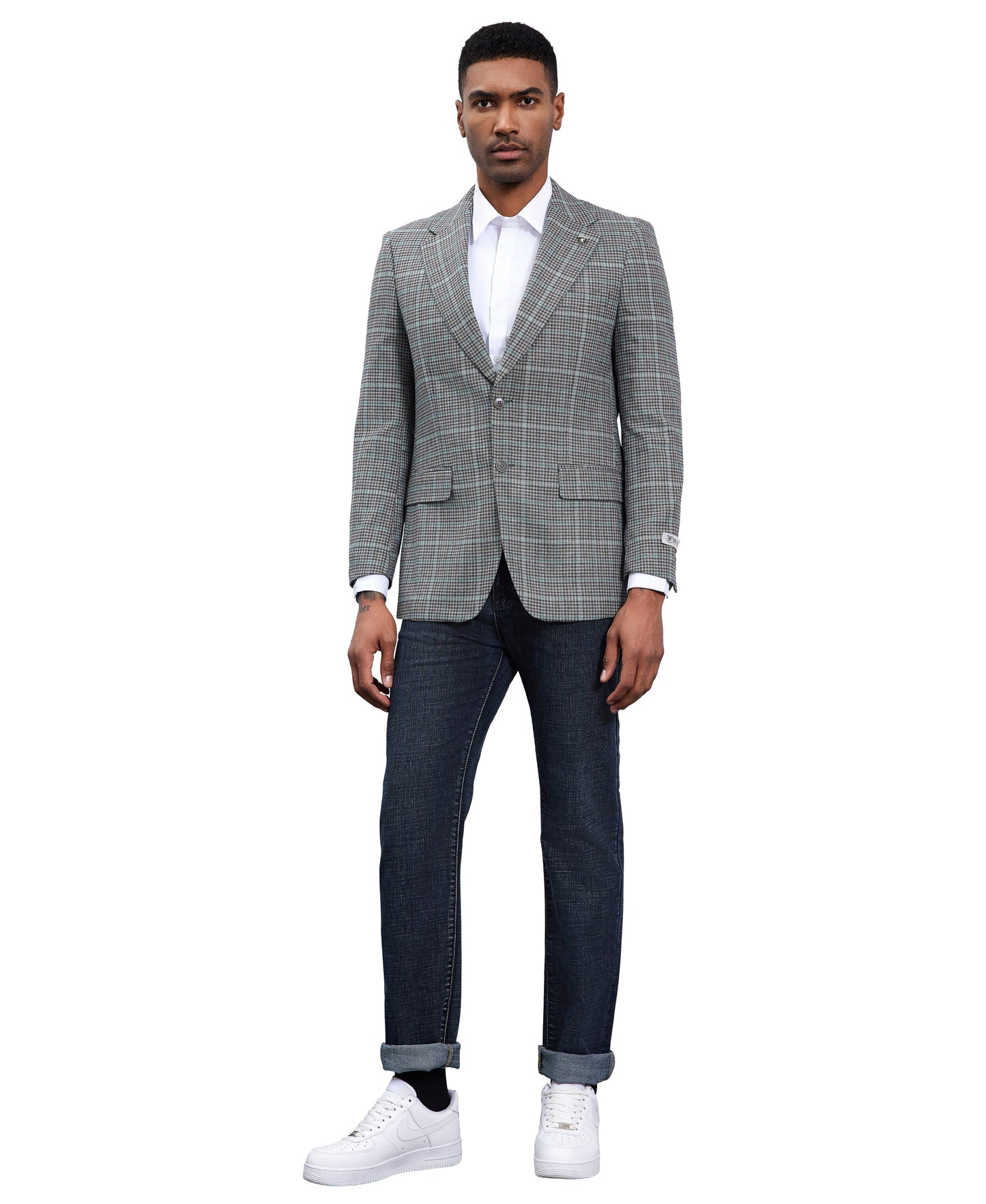 Stacy Adams Windowpane Textured Sport Jacket Only, Grey