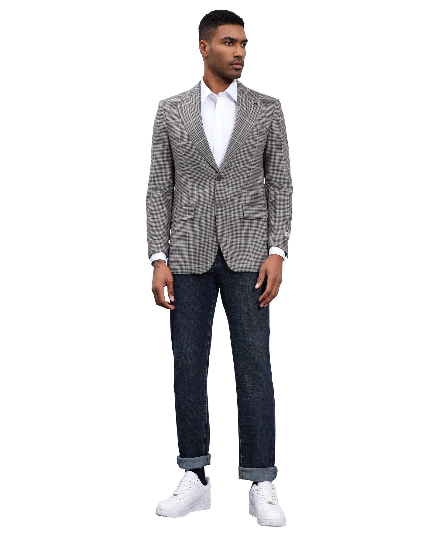 Stacy Adams Windowpane Textured Sport Jacket Only, Dark Grey