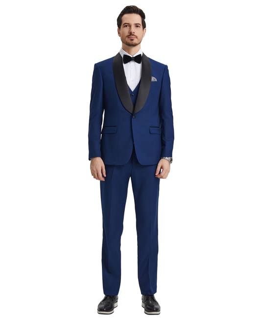 Stacy Adams Hybrid-Fit Vested Tuxedo, Blue